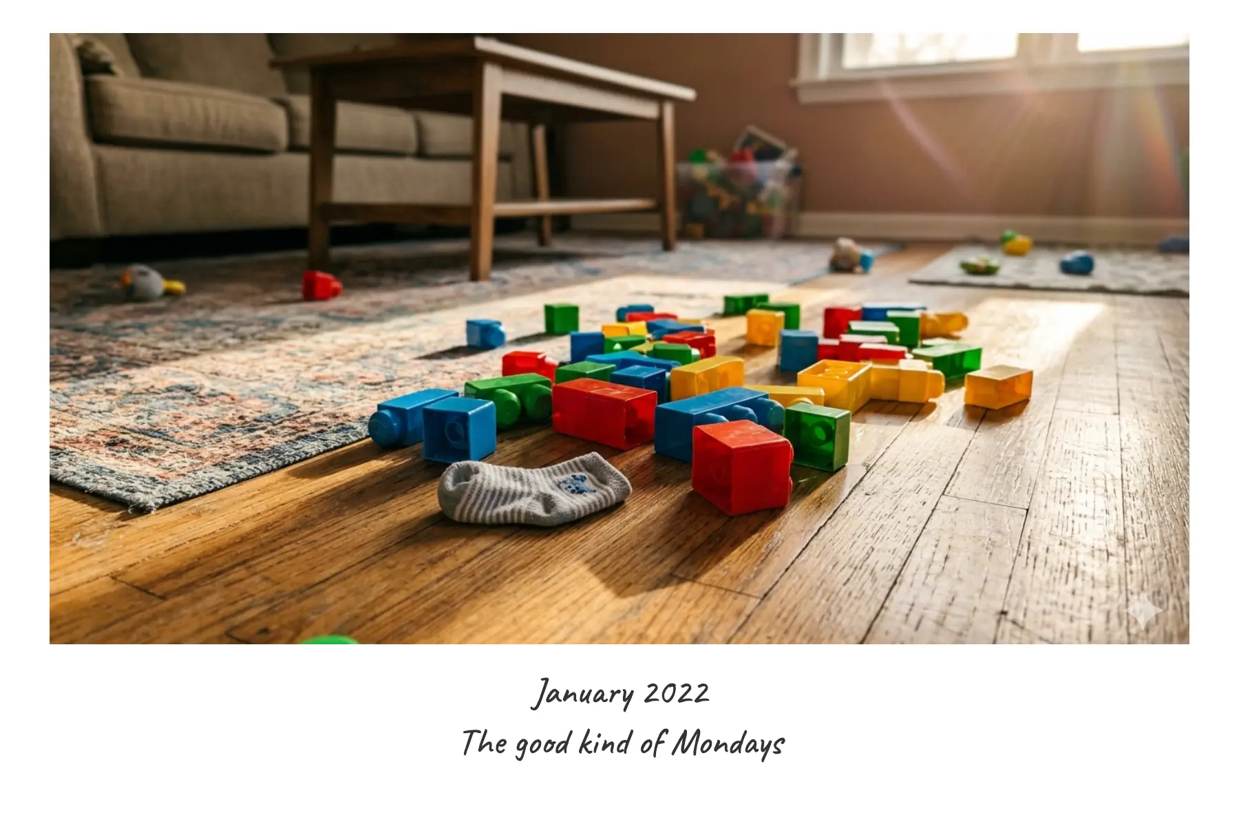 Sleeping toddler on couch in grandmother's living room
